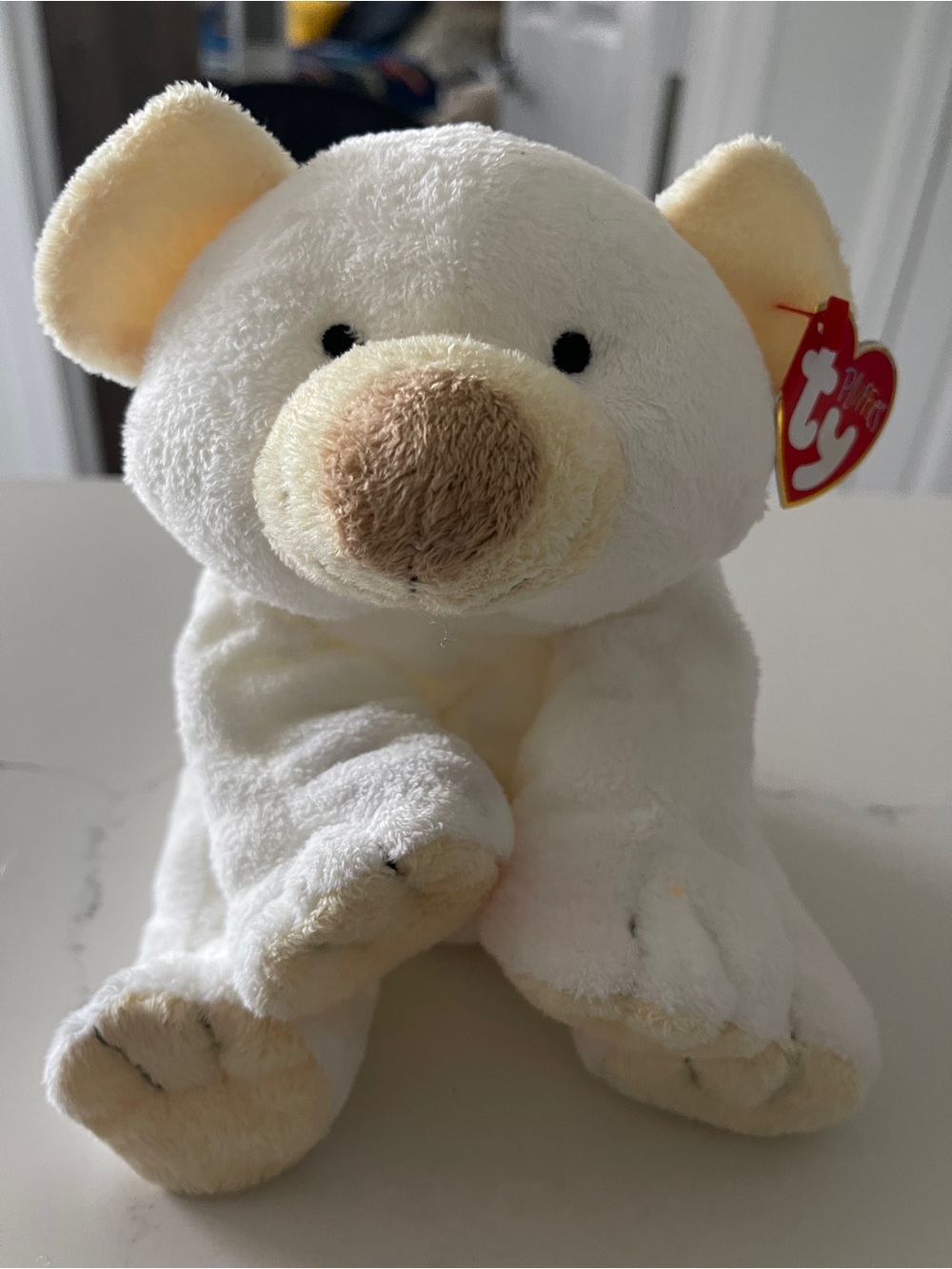 Ty Beanie Baby Cream & Tan Bear Plush